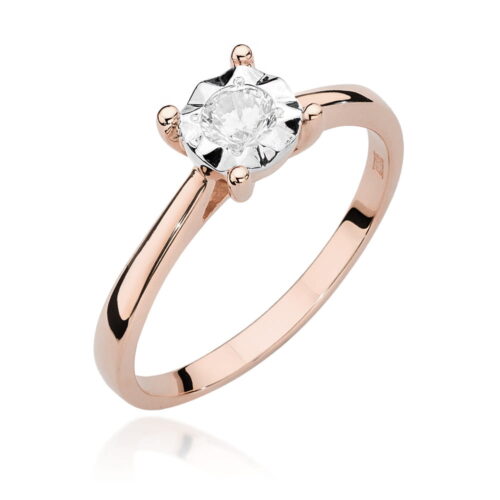 Pierścionek W0447 Diament 0,20ct różowe złoto