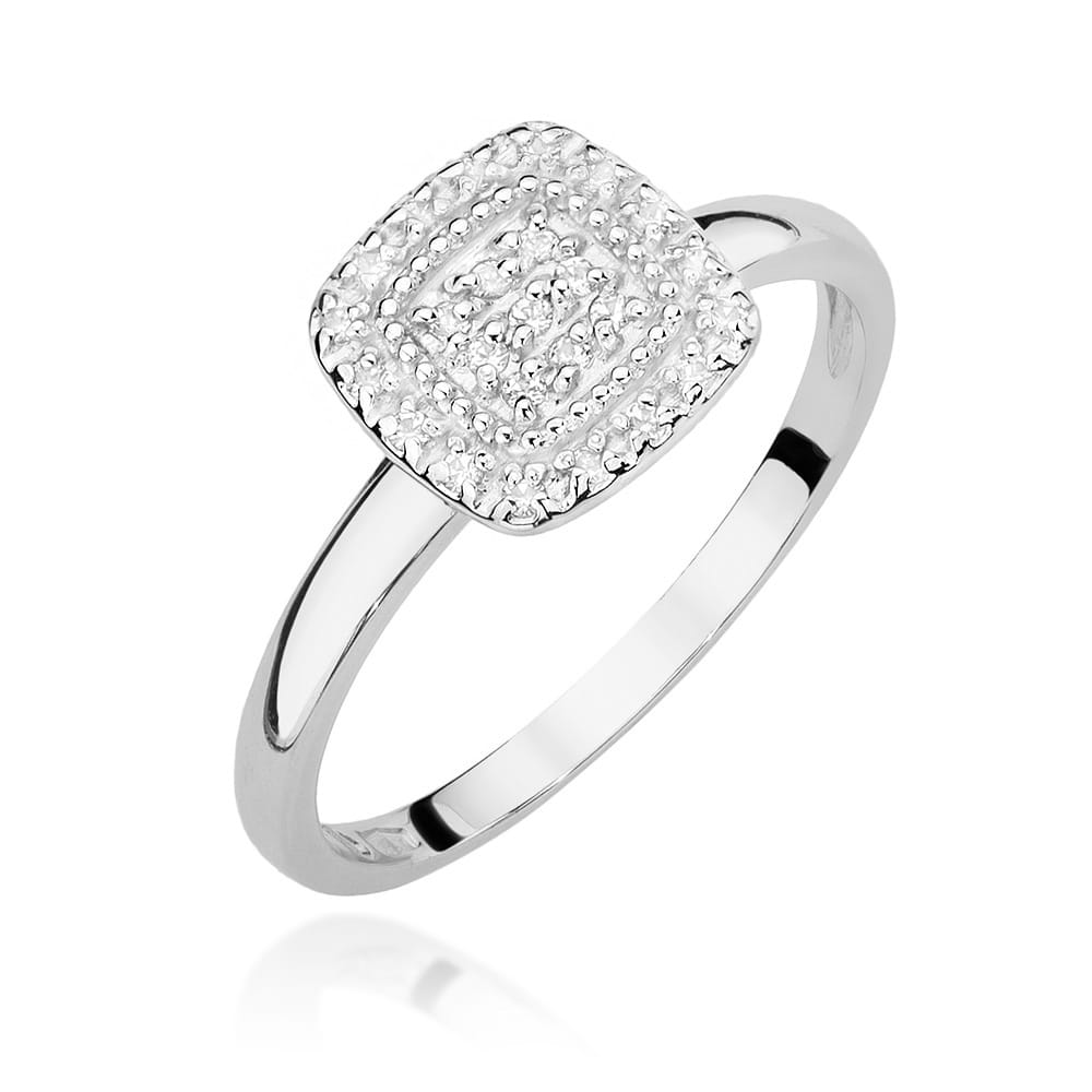 Pierścionek W0448 z diamentami białe złoto