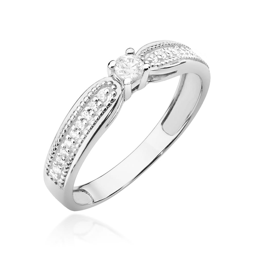 Pierścionek W0449 Diament 0,08ct białe złoto
