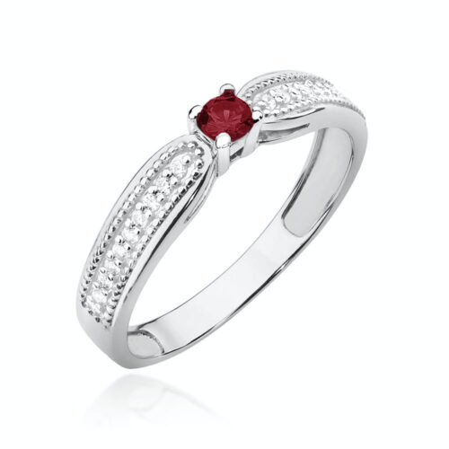 Pierścionek W0449 Rubin 0,15ct białe złoto