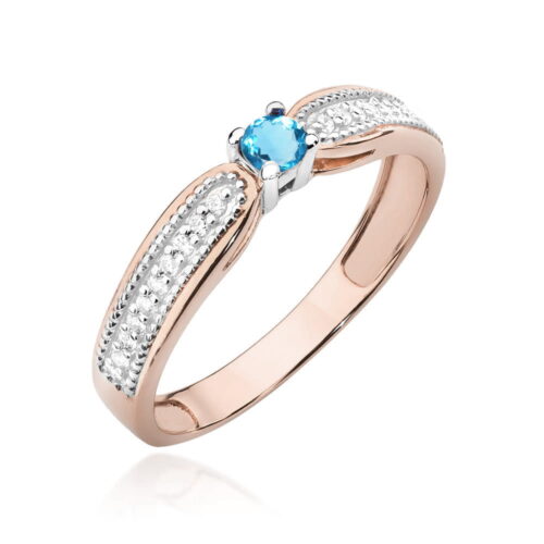 Pierścionek W0449 Topaz Swiss 0,15ct różowe złoto