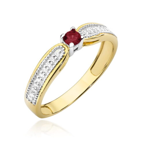 Pierścionek W0449 Rubin 0,15ct żółte złoto