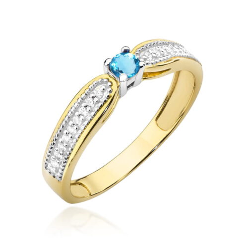 Pierścionek W0449 Topaz Swiss 0,15ct żółte złoto