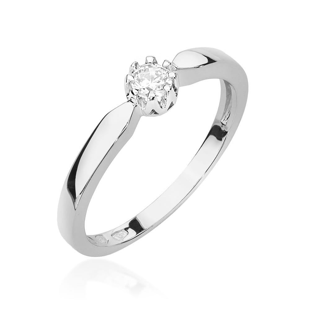 Pierścionek W0450B Diament 0,15ct białe złoto