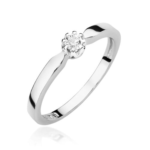 Pierścionek W0450 Diament 0,08ct białe złoto
