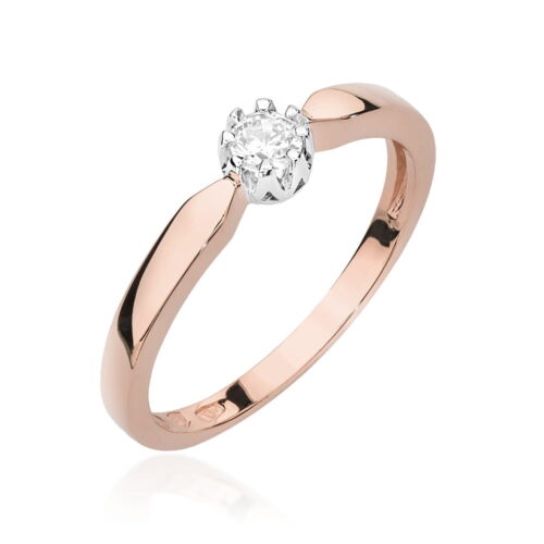 Pierścionek W0450B Diament 0,15ct różowe złoto
