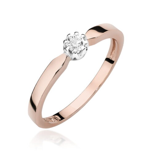 Pierścionek W0450 Diament 0,08ct różowe złoto