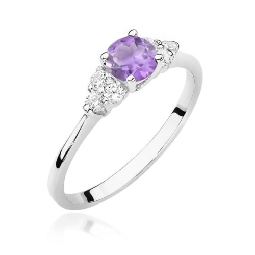 Pierścionek W0451 Ametyst 0,50ct białe złoto