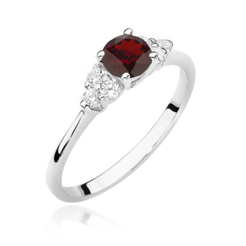 Pierścionek W0451 Granat 0,60ct białe złoto