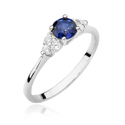 Pierścionek W0451 Szafir 0,50ct białe złoto