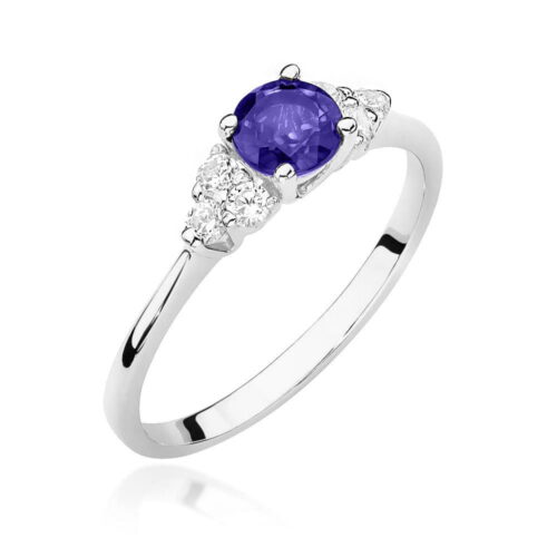 Pierścionek W0451 Tanzanit 0,50ct białe złoto