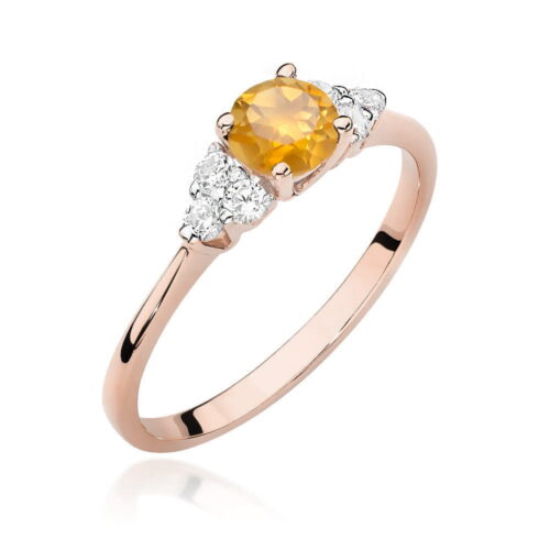 Pierścionek W0451 Cytryn 0,50ct białe złoto