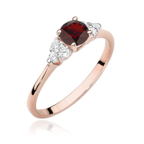 Pierścionek W0451 Granat 0,60ct różowe złoto