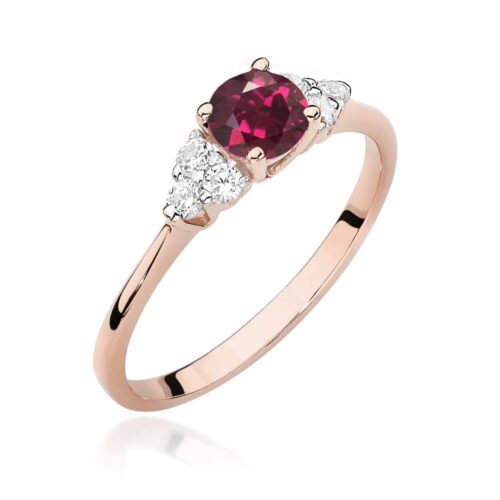 Pierścionek W0451 Rodolit 0,60ct różowe złoto