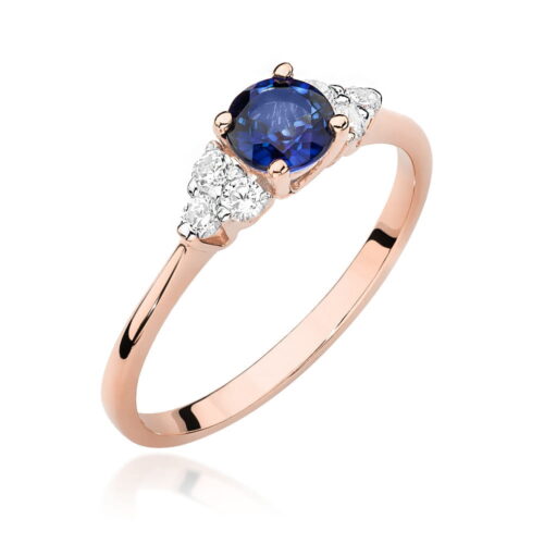 Pierścionek W0451 Szafir 0,50ct różowe złoto
