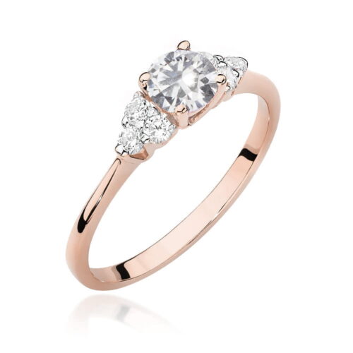 Pierścionek W0451 Biały Szafir 0,60ct różowe złoto