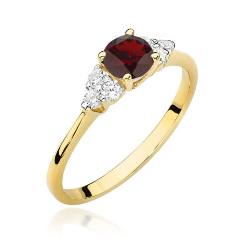 Pierścionek W0451 Granat 0,60ct żółte złoto