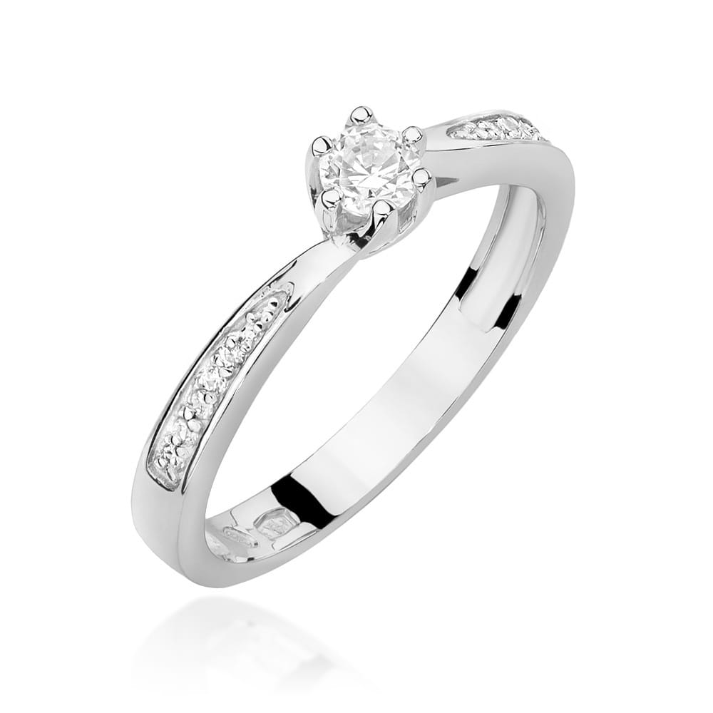 Pierścionek W0453 Diament 0,15ct białe złoto