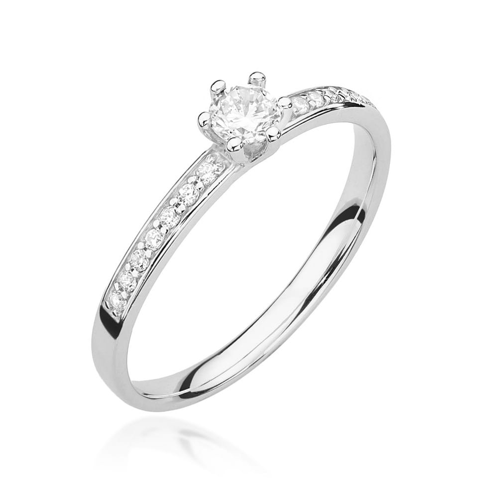 Pierścionek W0459 Diament 0,10ct białe złoto
