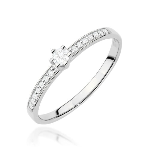 Pierścionek W0459 Diament Laboratoryjny 0,10ct białe złoto