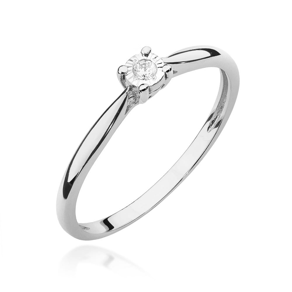 Pierścionek W0461 Diament 0,03ct białe złoto