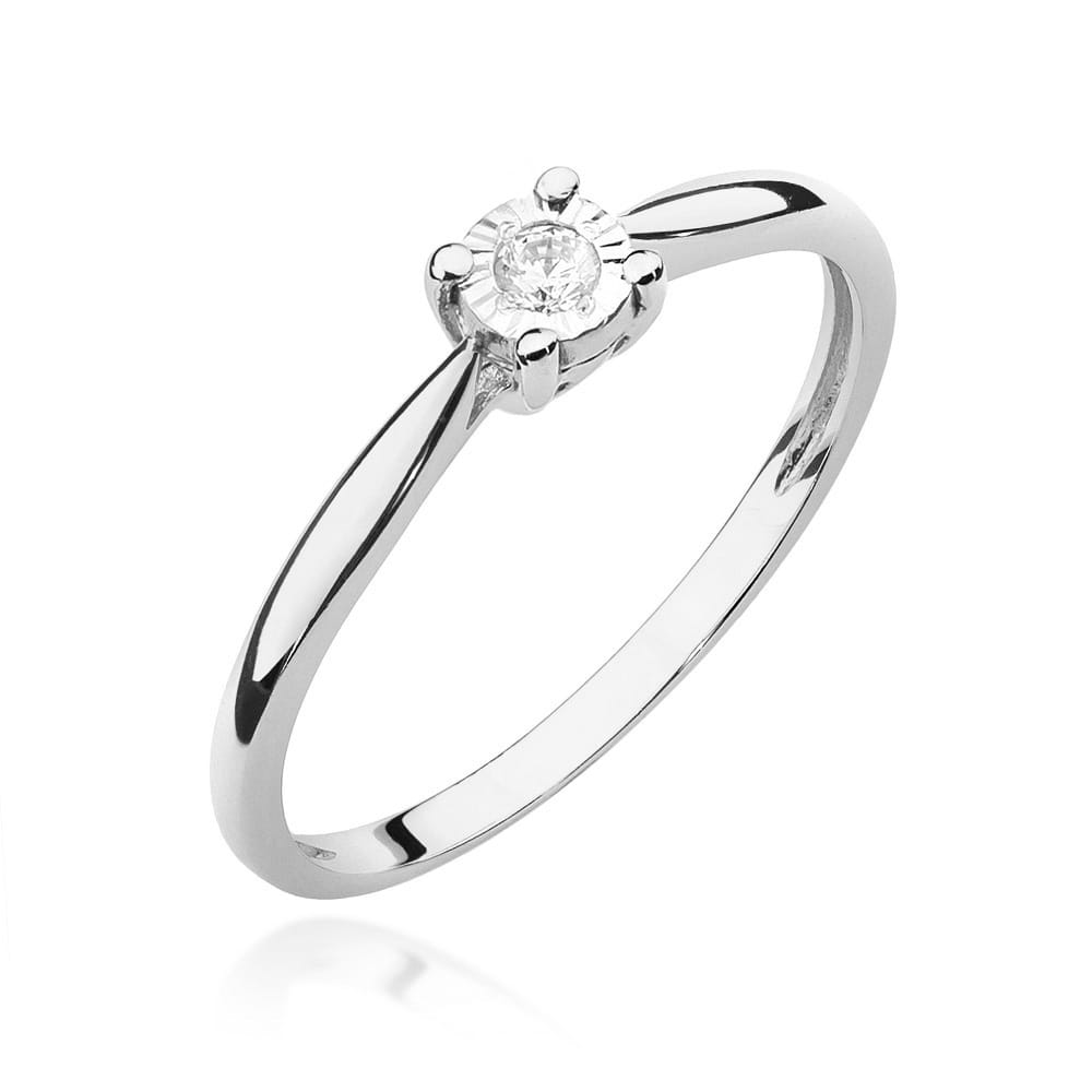 Pierścionek W0461 Diament 0,08ct białe złoto