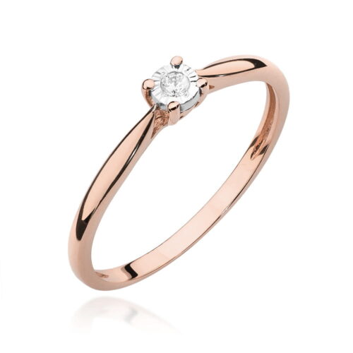 Pierścionek W0461 Diament 0,03ct różowe złoto