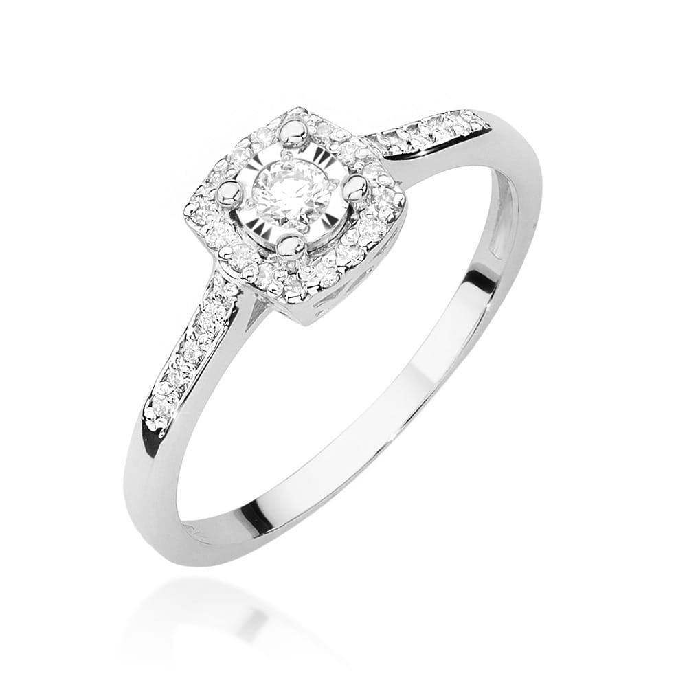 Pierścionek W0462 Diament 0,08ct białe złoto