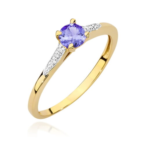 Pierścionek W0466 Tanzanit 0,35ct żółte złoto