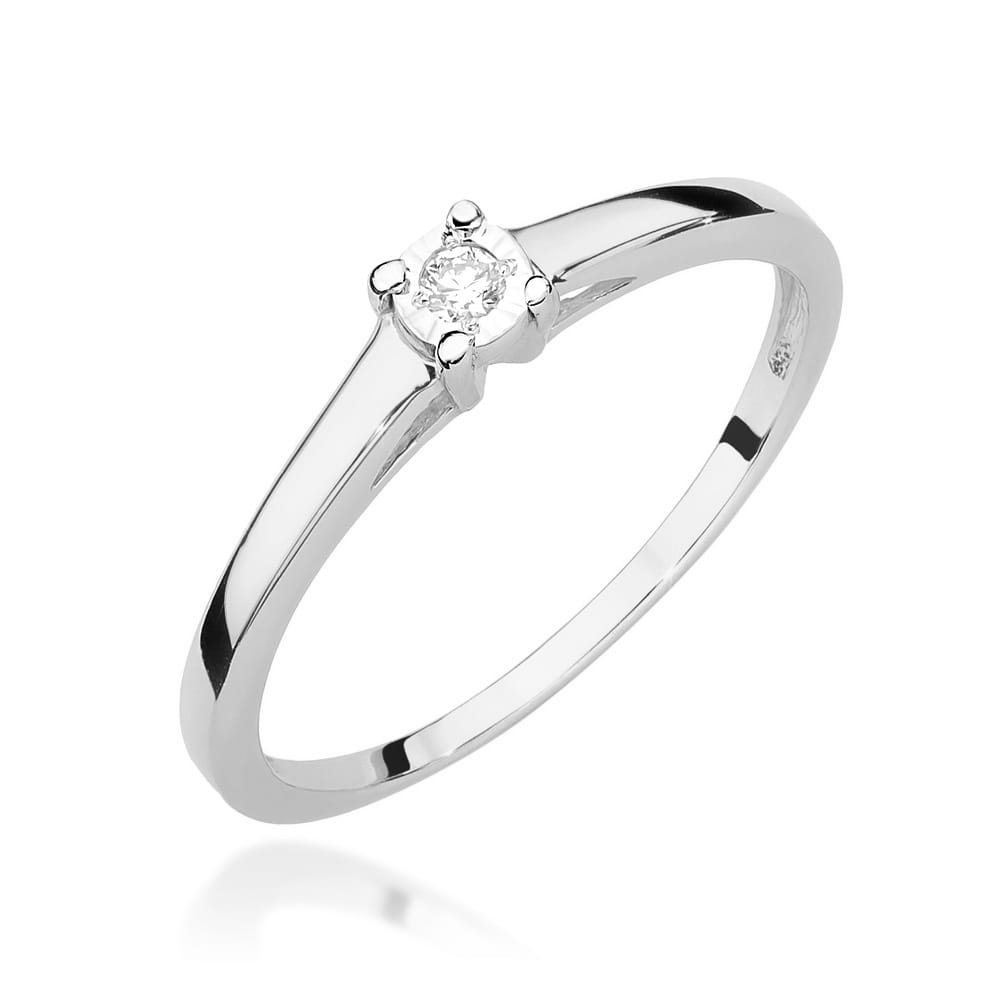 Pierścionek W0471 Diament 0,03ct białe złoto