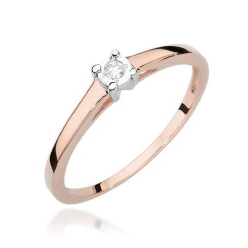 Pierścionek W0471 Diament 0,03ct różowe złoto