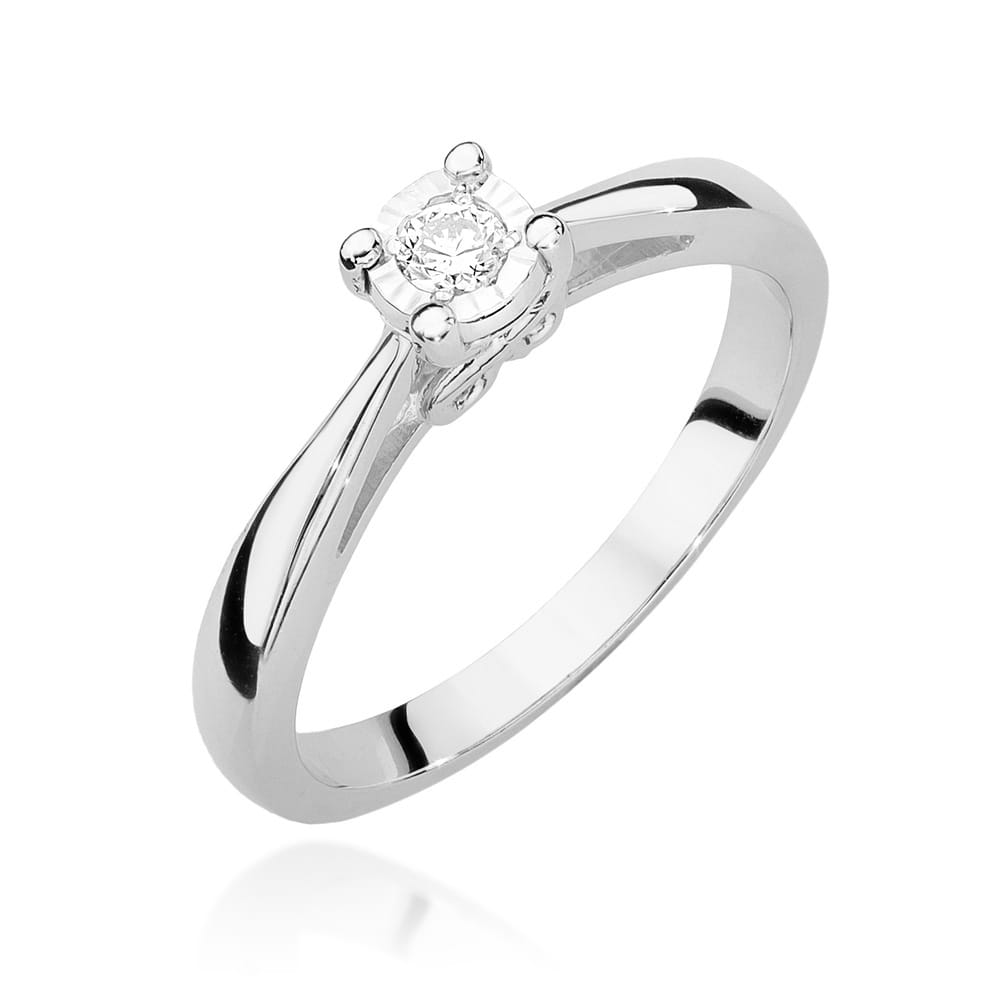 Pierścionek W0475 Diament 0,08ct białe złoto