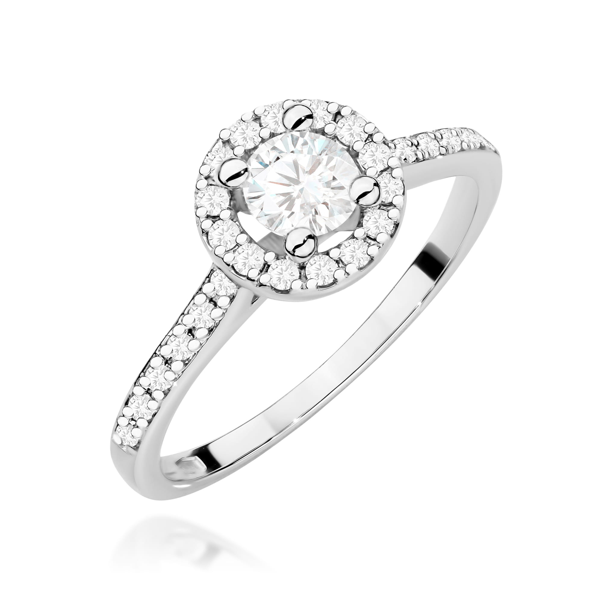 Pierścionek W0477 Diament 0,30ct białe złoto