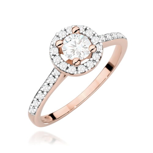 Pierścionek W0477 Diament 0,30ct różowe złoto