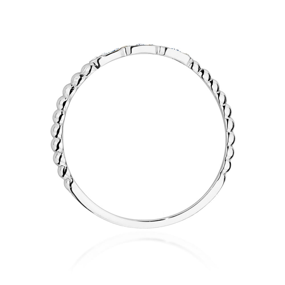 W0479.B3.DIW.01_3 Srebrna obrączka z drobnymi kulkami na obrzeżu, o gładkiej powierzchni.