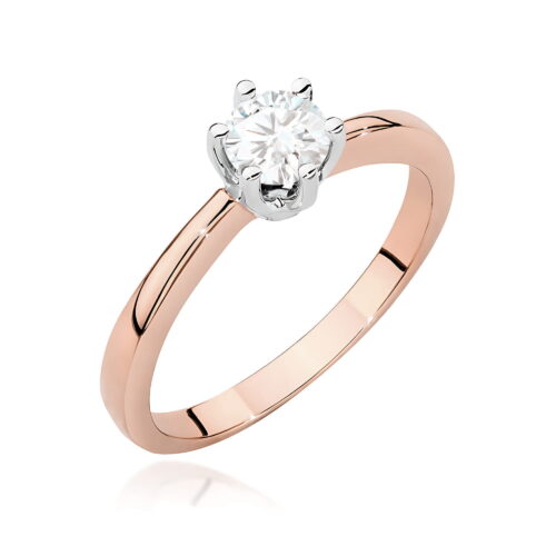 Pierścionek W0482 Diament 0,40ct różowe złoto