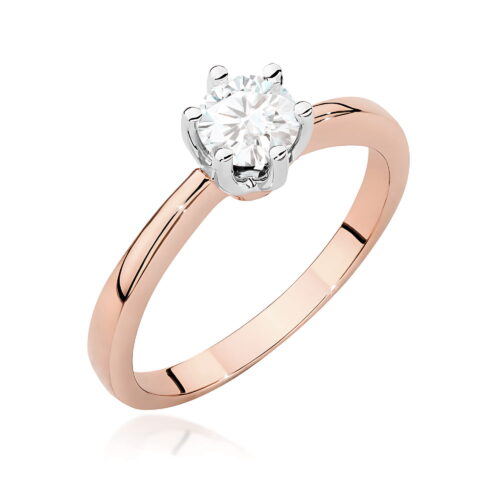 Pierścionek W0482 Diament 0,50ct różowe złoto