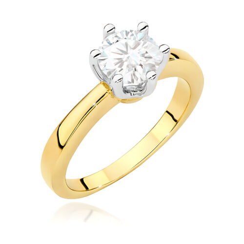 Pierścionek W0482 Diament Laboratoryjny 1,00ct żółte złoto