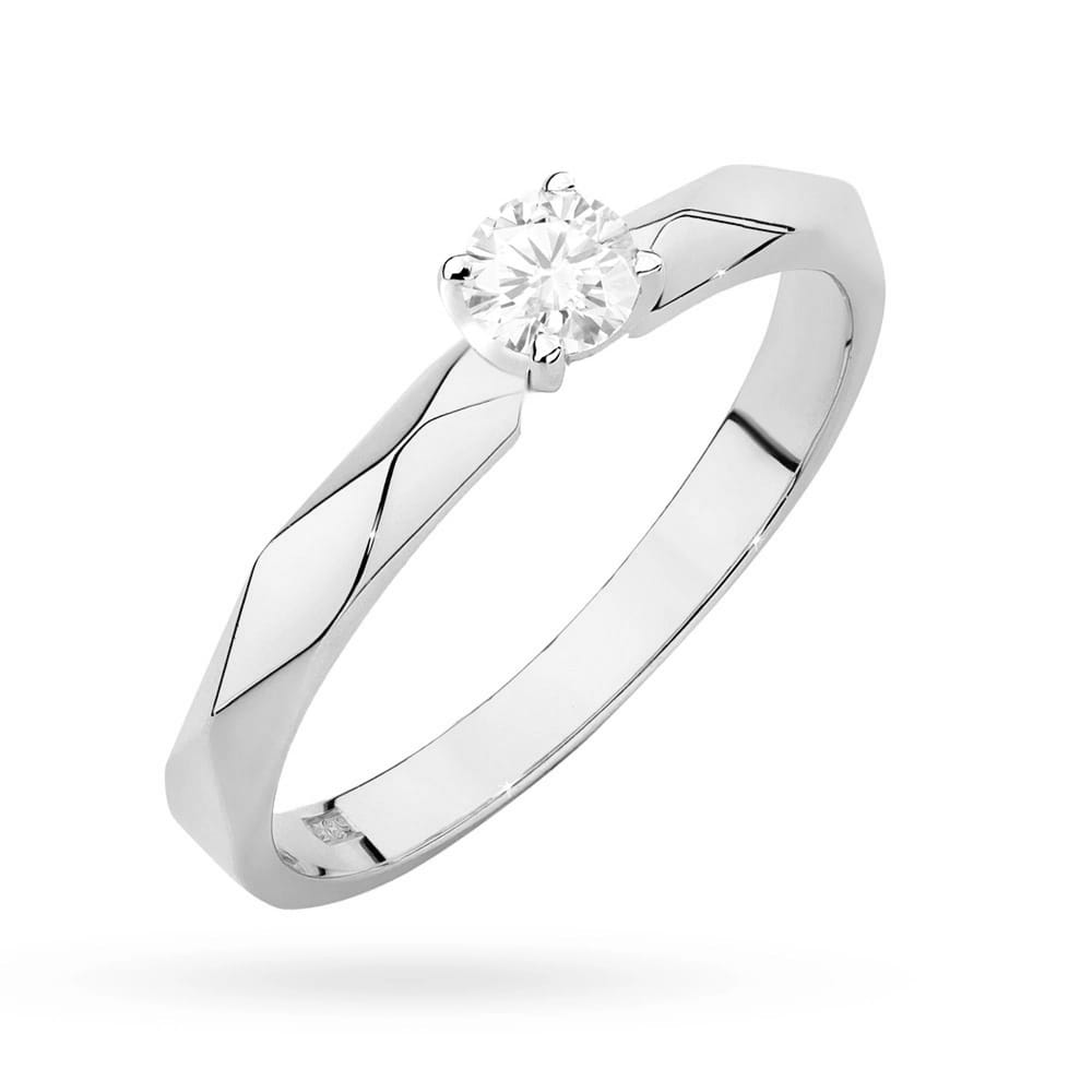 Pierścionek W0484 Diament 0,10ct białe złoto