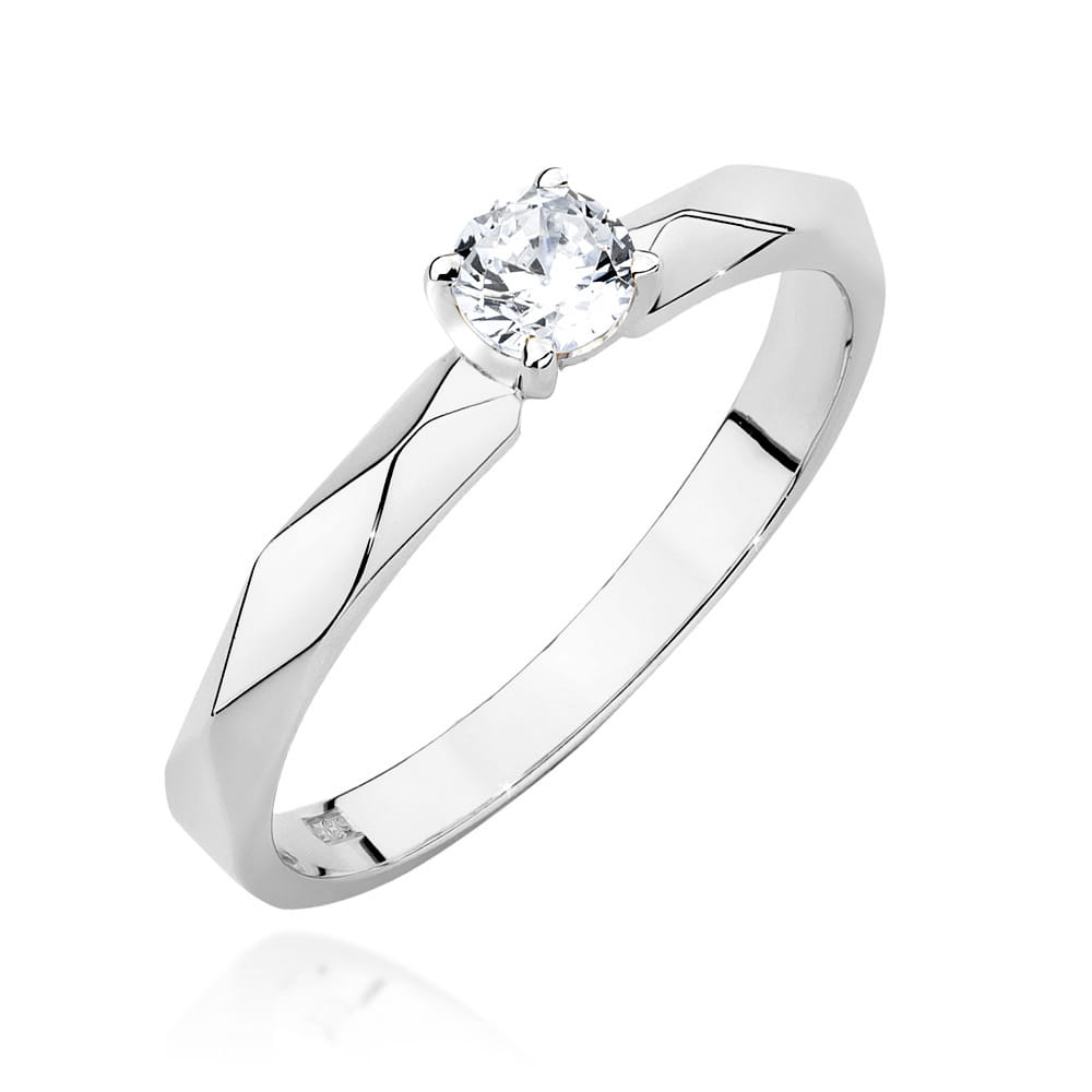 Pierścionek W0484 Diament 0,15ct białe złoto