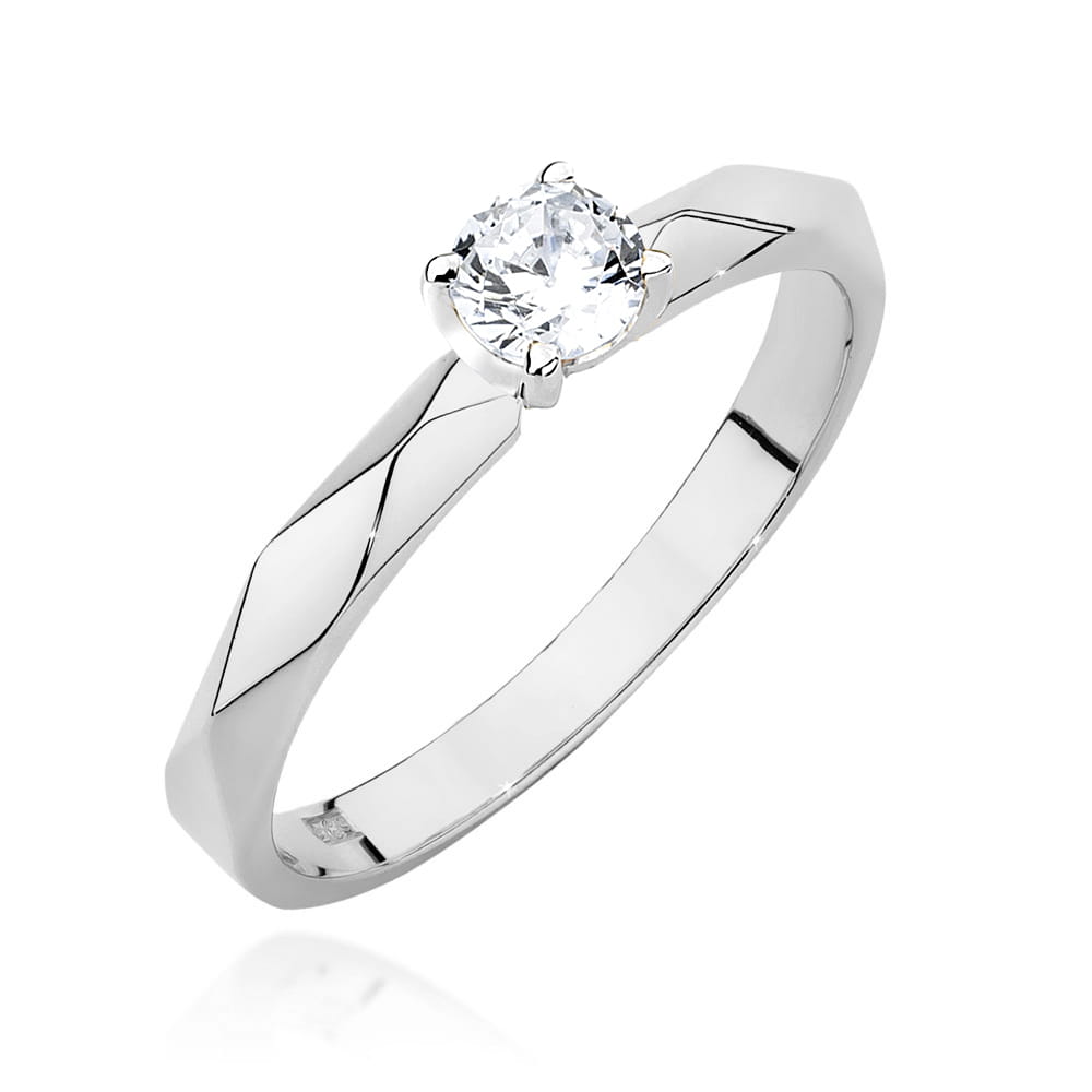 Pierścionek W0484 Diament 0,20ct białe złoto