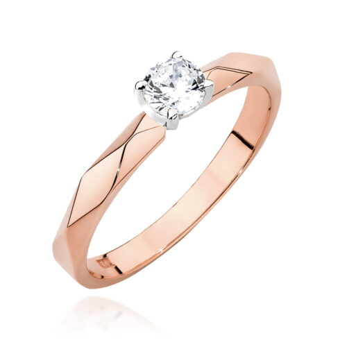 Pierścionek W0484 Diament 0,20ct różowe złoto