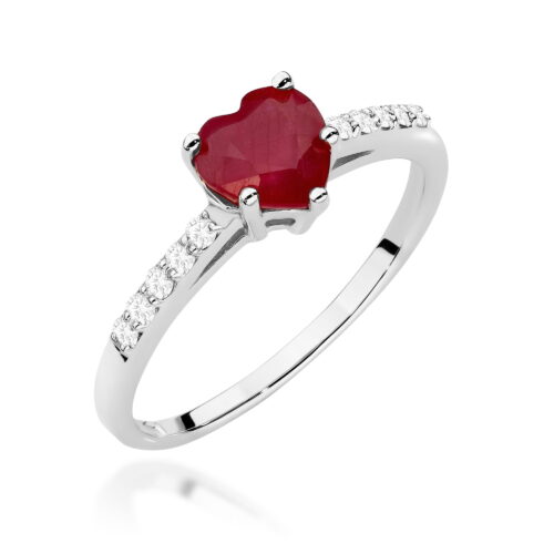 Pierścionek W0486 Rubin 1,10ct białe złoto
