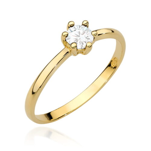 Pierścionek W0496 Diament 0,30ct żółte złoto