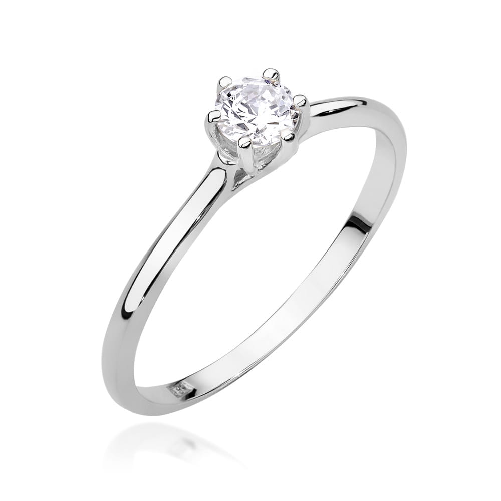 Pierścionek W0499 Diament 0,20ct białe złoto