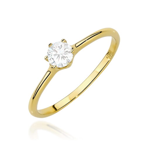 Pierścionek W0499 Diament Laboratoryjny 0,25ct żółte złoto