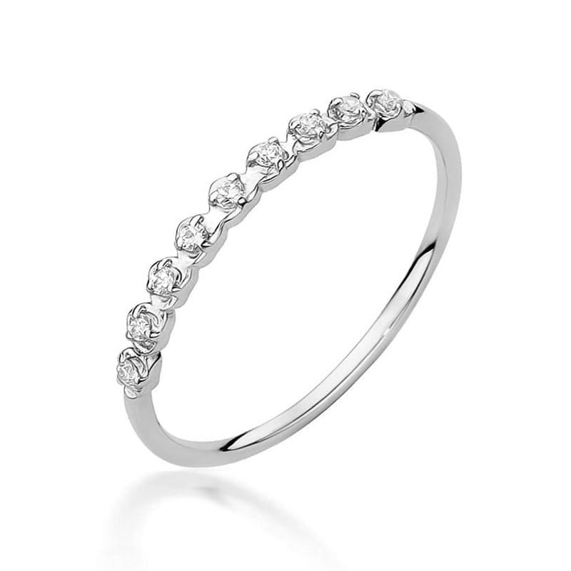 Pierścionek W0504 z diamentami białe złoto