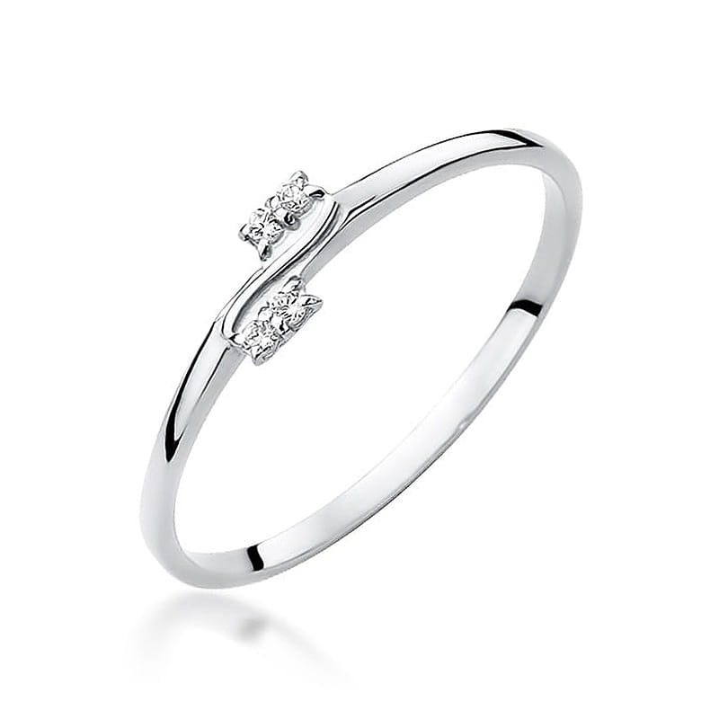 Pierścionek W0505 z diamentami białe złoto