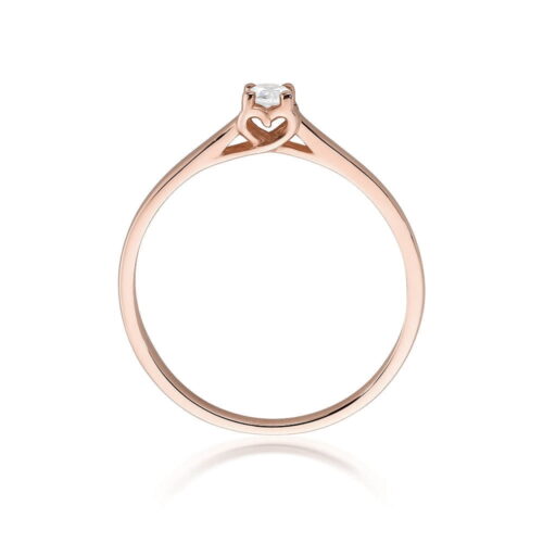 Pierścionek W0506 Diament 0,12ct różowe złoto