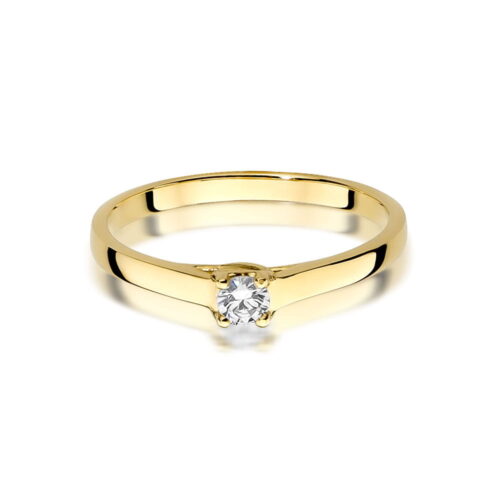 Pierścionek W0506 Diament 0,12ct żółte złoto